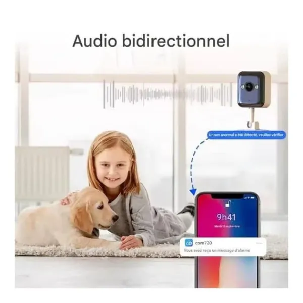New Liten kamera 2K inomhus WiFi ljud i båda riktningar nattseende Säkerhetsmonitorer & Videokameror