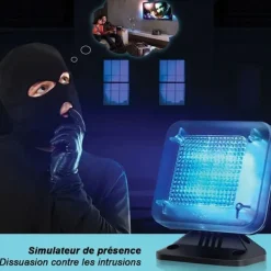 Ljusnärvarosimulator med programmerbar TV-effekt och sensor i svart och vitt