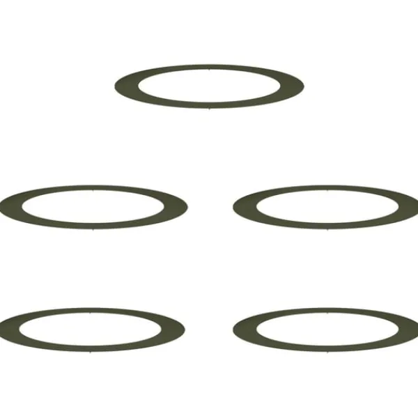 vidaXL lämplig för Flat Trädringar 5 pcs Olivgrön Ø90 / 120 cm Stål