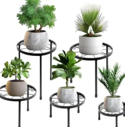 Lollanda Blomställning, växtställ, blomkrukställning, blomsterstöd, för trädgård och balkong, 5-delars set