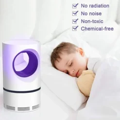 Lollanda Myggdödare med LED-ljus, USB-laddningsbar insektsdödare för myggor fruktflugor flygande gnats och insekter