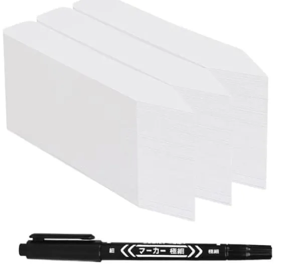 New Lollanda 300-pack växtetiketter – 10 cm plastmärkningspinnar för trädgård, med vattentålig permanent märkpenna för plantskolor, vit Trädgårdsverktyg