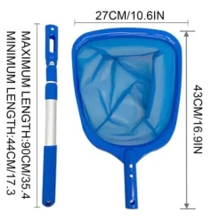 Lollanda Poolhåv/Poolskummarhåv med justerbar teleskopisk aluminiumstång, Utdragbar från 44 cm till 90 cm Lövskummar för Pool & Spa Pool- & Spatillbehör