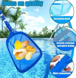 Lollanda Poolhåv/Poolskummarhåv med justerbar teleskopisk aluminiumstång, Utdragbar från 44 cm till 90 cm Lövskummar för Pool & Spa Pool- & Spatillbehör