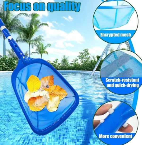 Lollanda Poolhåv/Poolskummarhåv med justerbar teleskopisk aluminiumstång, Utdragbar från 44 cm till 90 cm Lövskummar för Pool & Spa Pool- & Spatillbehör