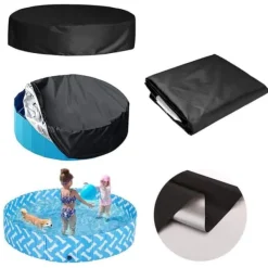 Lollanda Rund Poolöverdrag runt för Barn – Täckduk för pool,Skydd till Sandlåda & Leksaker, Solskydd och Överdrag till Hundpool, 162x30cm