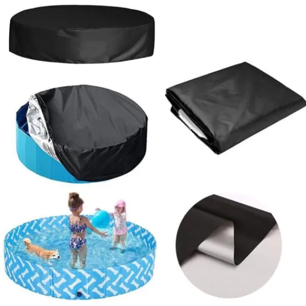Lollanda Rund Poolöverdrag runt för Barn – Täckduk för pool,Skydd till Sandlåda & Leksaker, Solskydd och Överdrag till Hundpool, 162x30cm