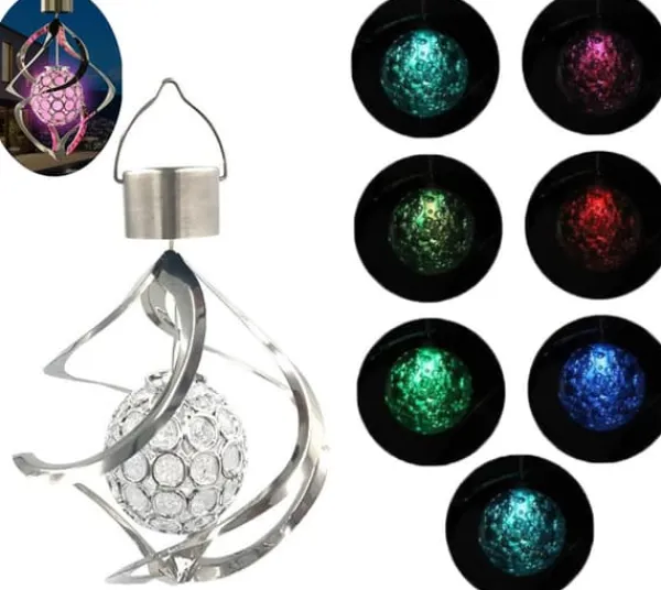 New Lollanda Solcellsdriven Vindspelslampa, Vindspel med RGB, Vindspel Med Solcell LED, IP65, Vindklocka Trädgårdsdekoration Utomhusbelysning Vinddekoration