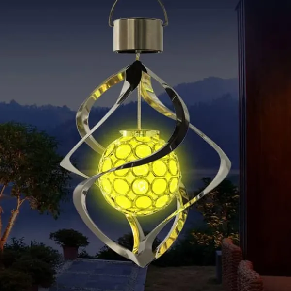New Lollanda Solcellsdriven Vindspelslampa, Vindspel med RGB, Vindspel Med Solcell LED, IP65, Vindklocka Trädgårdsdekoration Utomhusbelysning Vinddekoration