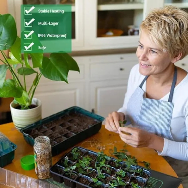Online Lollanda Värmematta för Frögroning, äxtvärmematta Seedling Heat Mat 25x52cm, IP67 Waterproof, Plant Propagation, för Växter och hydroponisk Fröer & Lökar