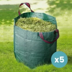 Clearance Lot 5 Trädgårdsväska 272L med vattentäta handtag SKYLANTERN - Grön - Återanvändbar Trädgårdskorgar