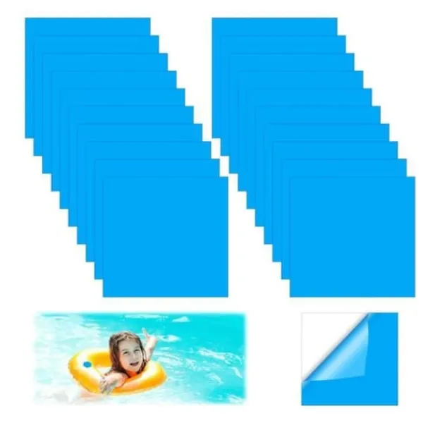 Lot om 20 reparationer av liner för pool, reparationskit för pool under vatten, reparationsplåster för uppblåsbar spa, reparationsplåster för spa.