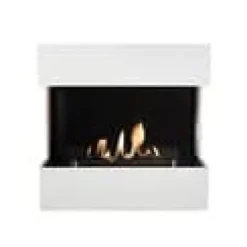 Outlet Lucca bio-etanol vägg spis - Vit bio-etanol eldstad - 3 KW värme Öppna Spisar