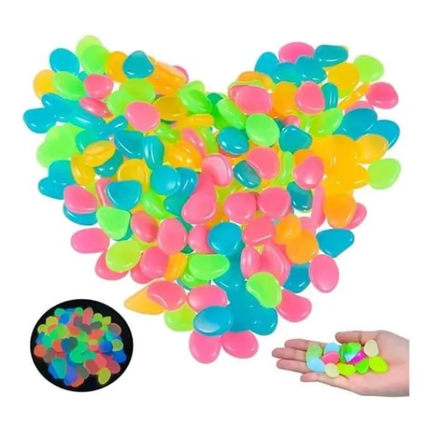 Sale Luminösa Stenar - Ej specificerat - 300 Bitar - Fluorescerande - Akvariedekoration - Färgglada Trädgårdsstenar & Klivstenar