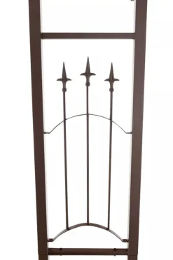 Luxor Exclusive Iron Rose Arch with Gate - Heavy Duty Metal Climbing Plant Support, Brown, 220cm Height