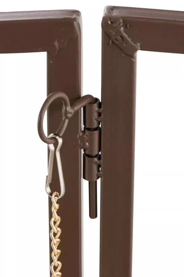 Luxor Exclusive Iron Rose Arch with Gate - Heavy Duty Metal Climbing Plant Support, Brown, 220cm Height