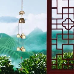 Clearance Lycka till Feng Shui Color Elephant Wind Chimes - Kinesisk heminredning Vinddekoration