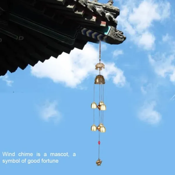 Clearance Lycka till Feng Shui Color Elephant Wind Chimes - Kinesisk heminredning Vinddekoration