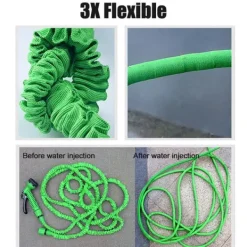 15m flexibel expanderande trädgårdsslang med munstycke/skumtank, standard 1/2" snabbkoppling, ingen dålig lukt, snabbare flöde
