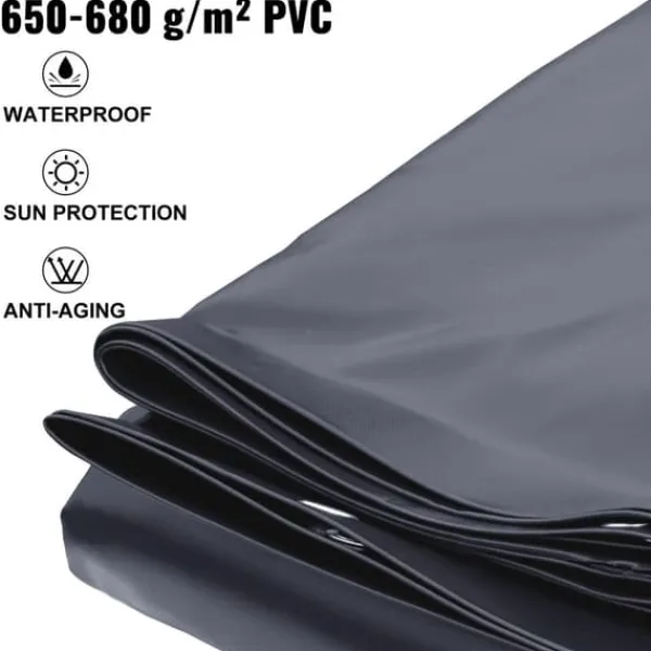 Discount 4m x 7m poolskydd, pool säkerhetsskydd, slitstarkt PVC-material, förbättrad säkerhet, skyddad mot skräp och löv, lätt att installera Pool- & Spatillbehör