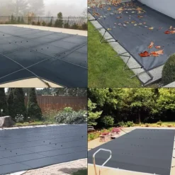 Discount 4m x 7m poolskydd, pool säkerhetsskydd, slitstarkt PVC-material, förbättrad säkerhet, skyddad mot skräp och löv, lätt att installera Pool- & Spatillbehör