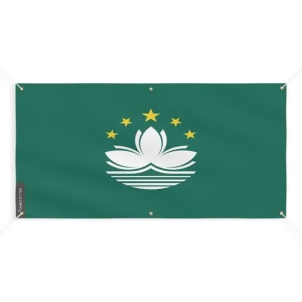 New Macau Flag Banner 6 öljetter 90x180cm i polyester Flaggor & Vindstrutar