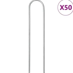 Sale Markpinne U-format 50 st 15x3,5 cm galvaniserat stål Markduk & Fiberduk