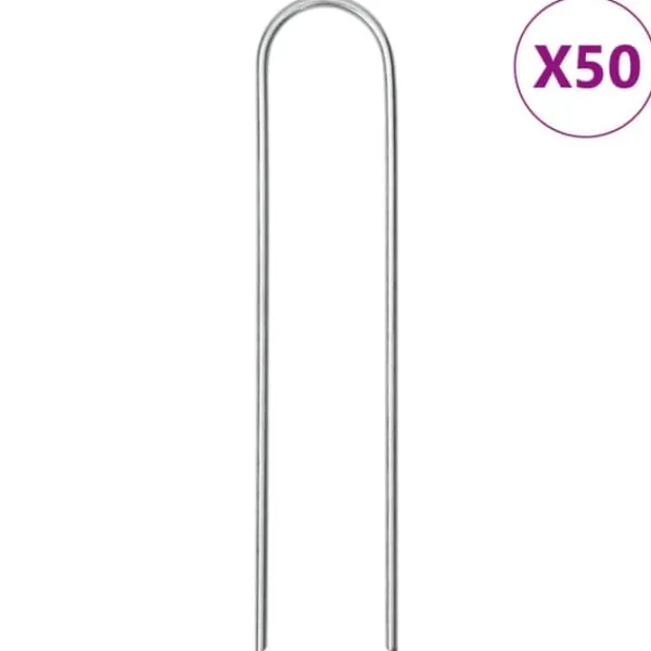 Sale Markpinne U-format 50 st 15x3,5 cm galvaniserat stål Markduk & Fiberduk