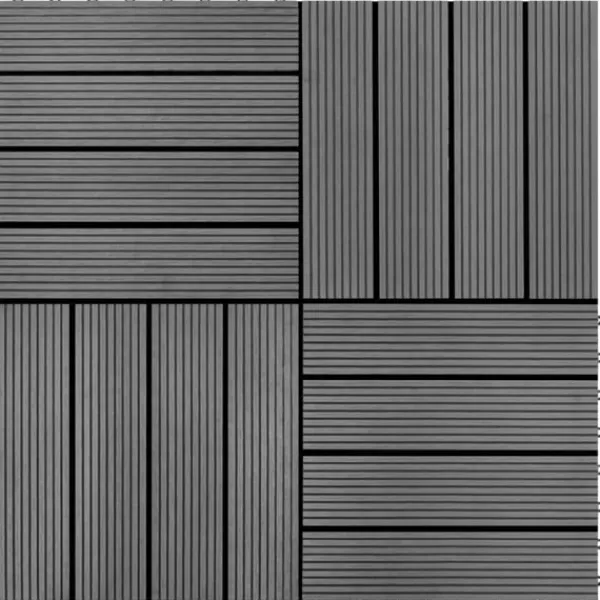 Best Markplattor 11 st WPC 1m2 30x30 cm grå Trädgårdsprydnader