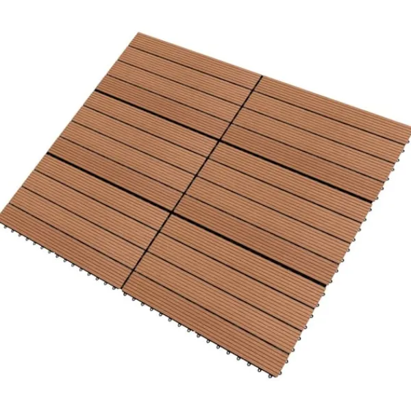 Discount Markplattor WPC 60x30 cm 6 st 1 m² brun Trädgårdsprydnader