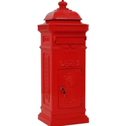 vidaXL Markpostlåda vintage stil rostfri aluminium röd