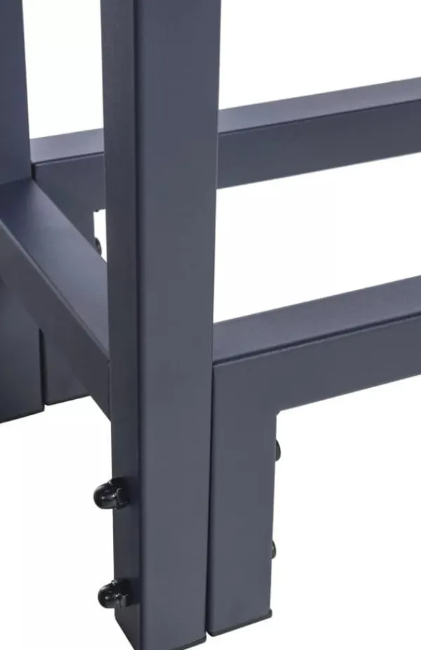 Martin Anthracite Metal Firewood Rack with Cover - Steel Tube Construction, 25x160x115 cm