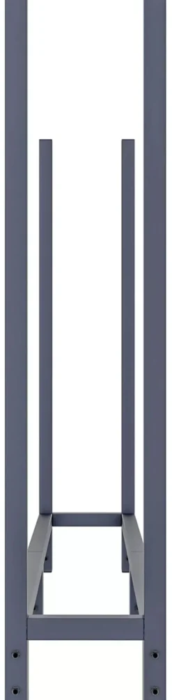 Martin Anthracite Metal Firewood Rack with Cover - Steel Tube Construction, 25x160x115 cm