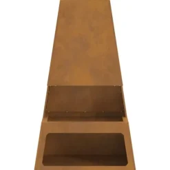 Best Medelstor konformad eldstad i Corten-stål med vedförvaring | Storlek: 60x35x100 cm | Färg: Brun Vedeldade Kaminer