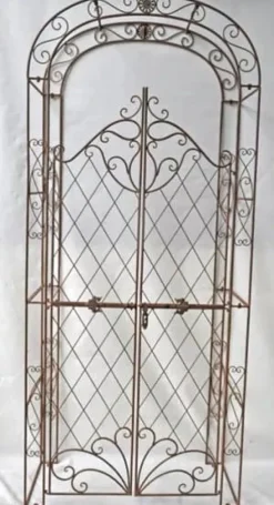 Discount Melissa Metal Rose Arch with Gate - White, Climbing Plant Support, Garden Decor, 220x120x40cm Valvbågar, Spaljéer, Bersåer & Pergolor