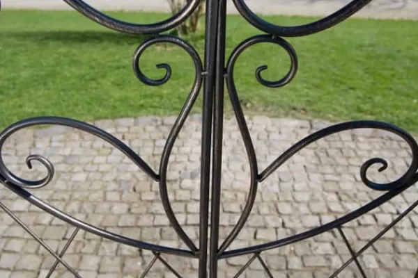 Melissa Rose Arch with Gate - Handcrafted Iron Climbing Plant Support, Bronze Finish, 220cm