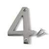 Merriway - BH04331 - Bulk Hardware Låsningsnummer i förkromad mässing nummer 4, 75 mm Adresskyltar & Husnummer