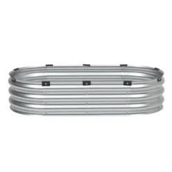 Discount Metall Upphöjd Trädgårdssäng 4x2x1ft, Utomhusplanteringslåda, Galvaniserad, Silverfärgad Planteringsbänkar