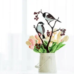 Metallfågelprydnader Fågelsilhuett Trädgårdskonst för Hem Trädgårdsdekoration