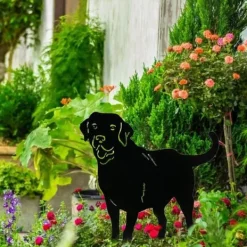 Outlet Metallhund Dekorativa Trädgårdspinnar Hundsilhuett Trädgårdsdekoration för Utomhus Gräsmatta Ornament Gårdskylt Trädgårdsprydnader