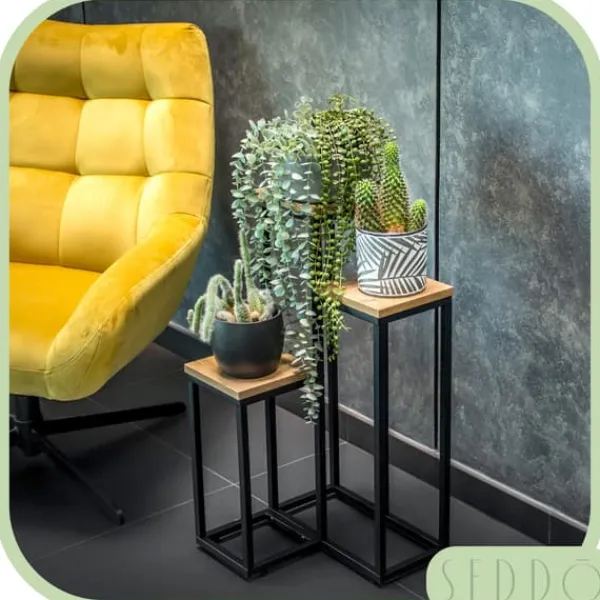 Best Metallställ för blommor och växter, hyllplan med 3 nivåer, loft 68 Växtställ