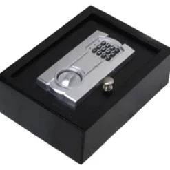 Clearance MICEL - 13384 - Brandsäkerhetsskåp med elektronisk lås, 4 AA-batterier och 2 nycklar Svart 300 x 220 x 100 mm Kassaskåp