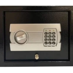 Clearance MICEL - 13384 - Brandsäkerhetsskåp med elektronisk lås, 4 AA-batterier och 2 nycklar Svart 300 x 220 x 100 mm Kassaskåp