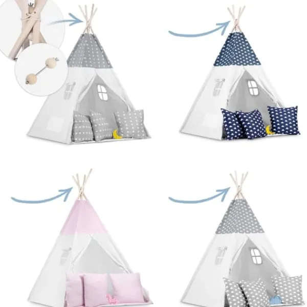 Hot Miljövänlig Tipi-tältstabilisator - Hållbart Trä & Metall Lekställningsstöd Tält & Lusthus