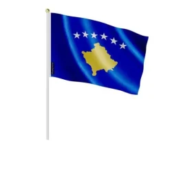 Hot Mini flagga - Kosovo - 14 x 21 cm - 100 stycken - Polyester - Lätt - Framsidan/baksidan Flaggor & Vindstrutar