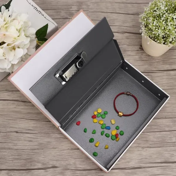 Outlet Mini Imitation Bok Säkerhetsbox Lösenordsskåp Säkerhetsförvaringslåda för Pengar Smycken Kassaskåp