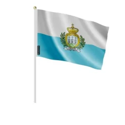 Miniatyrflagga - San Marino - 14 x 21 cm - 100-pack - Polyester - Tryckt på fram- och baksidan