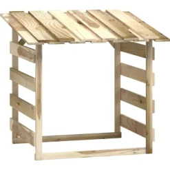Mångsidig träpergola med tak - Dekoration för trädgård | Färg: Impregnerad furu | Storlek: 100x90x100 cm