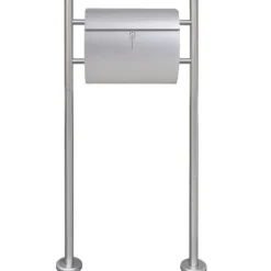 Outlet Modern brevlåda med stativ i rostfritt stål - Inkl. smart lock | Färg: Rostfritt stål | Storlek: Standard Postlådor & Brevlådor