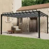 Modern paviljong med lamelltak - Uteplatsöverdrag | Färg: Antracit | Storlek: 3x4 m